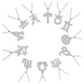 Moissanite Zodiac Sign Pendant 925 Silver Moissanite Zodiac Necklace