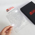 Modern Custom Luxury 5X7 Inches UV Printing Clear Acrylic Invitation Card With Black & Red Foil Paper Box