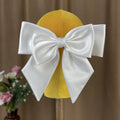 Fashionable Women White Bowknot Bridal Satin Clip Bow Wedding Hair Bow