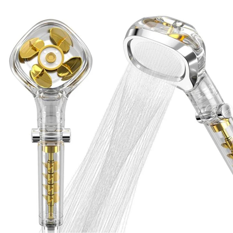 HONGDEC  Turbo Fan Handheld Shower Rotating High Pressure Handheld Spray Showerheads