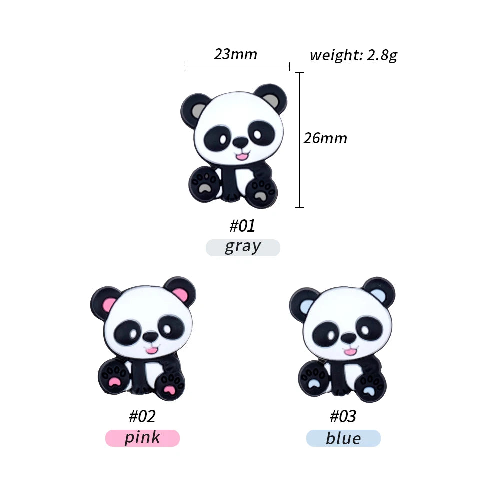 Popular Design DIY Bracelet Jewelry Teeth Necklace Accessories Panda Focal Bead Silicone for DIY Pens Bracelets Necklaces Crafts