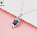RINNTIN SSWN22 Charming Fine Jewelry Choker Necklace Women Silver 925 Jewelry Peacock Crystal Pendant Necklace