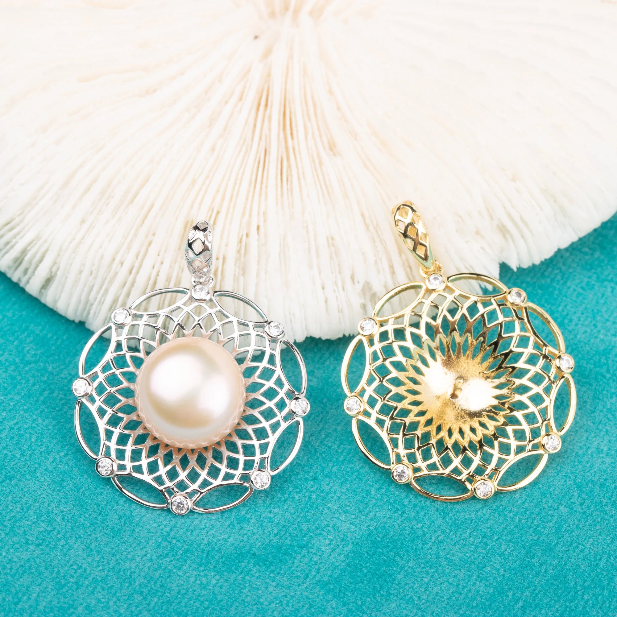 Pe010794 DIY 9-12mm Natural Freshwater Pearl Pendant Accessory 925 Sterling Silver Dream Catcher Jewelry Necklace for Women