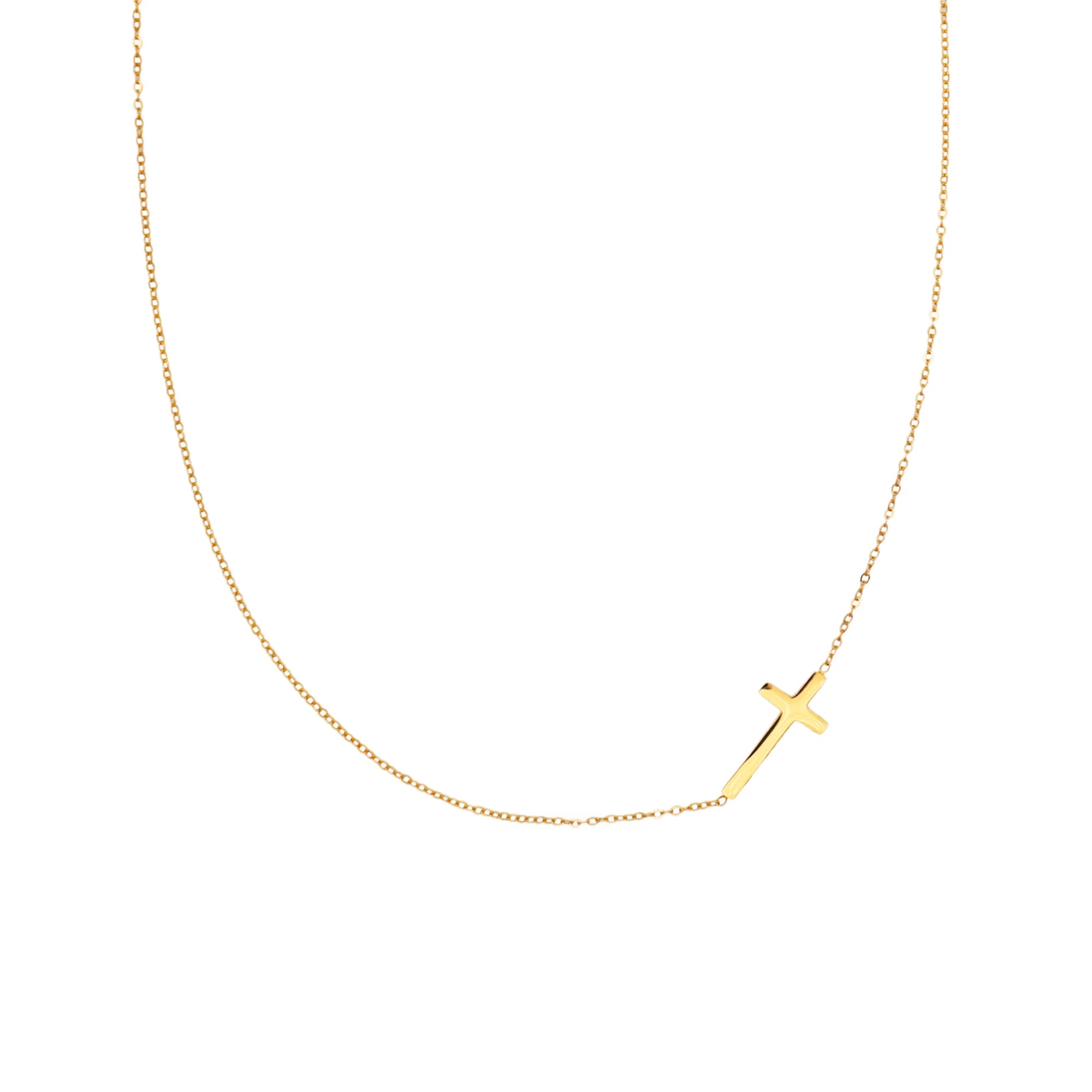 Chris April in Stock 316L Stainless Steel PVD Plated Simple Cross Choker