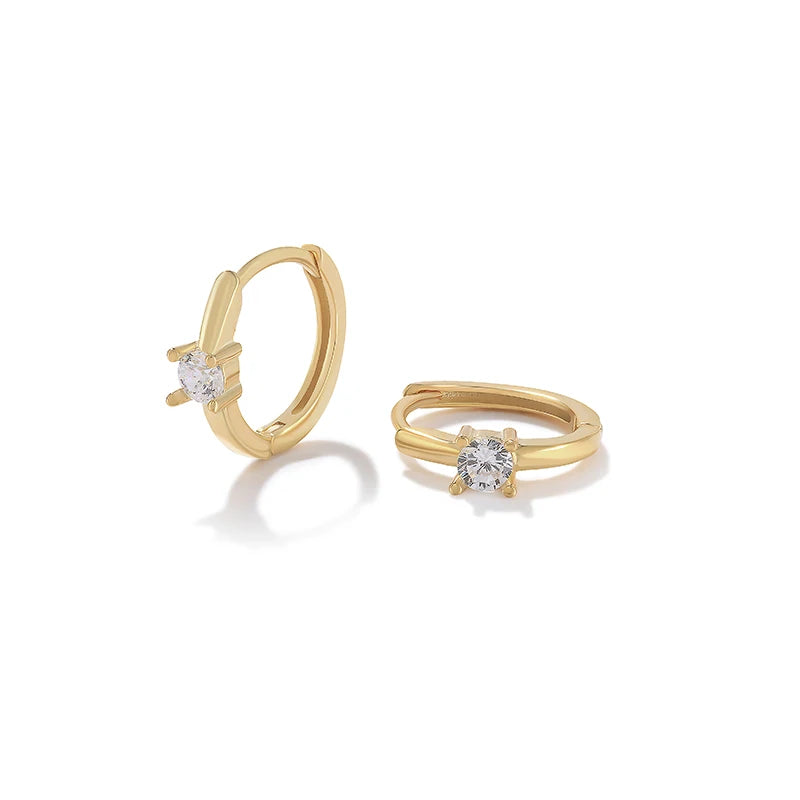 ROXI Simple 5A Zircon S925 Silver Jewelry 18k Gold Plated Earring Wedding Gift