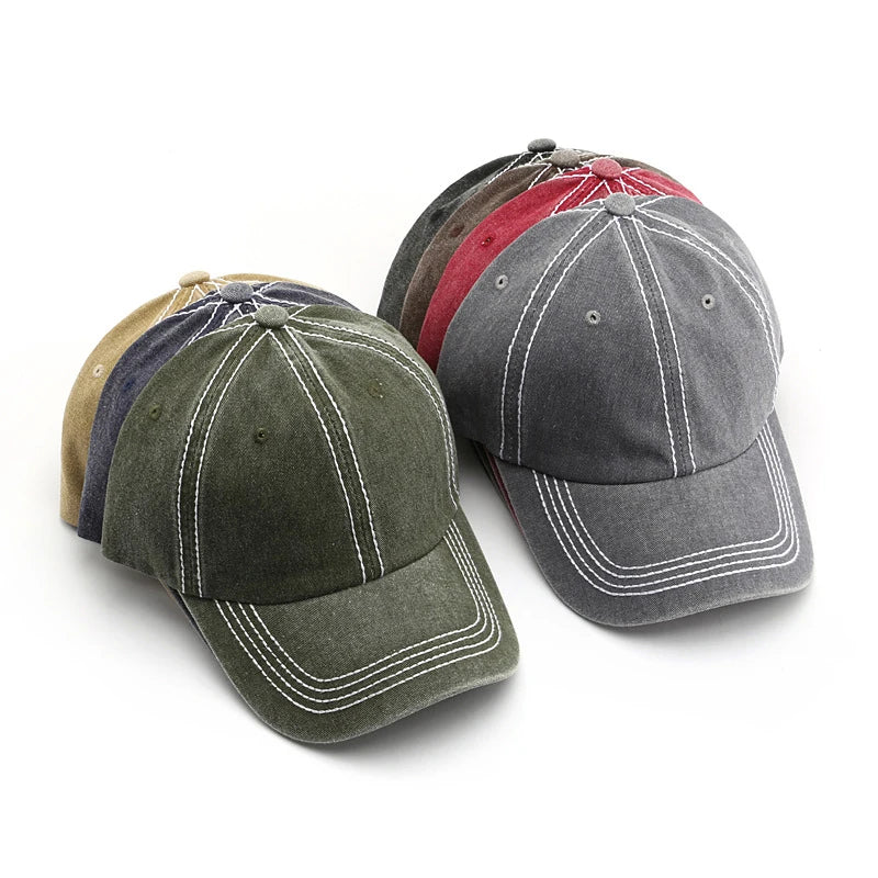 Washed & Aged Dad Hat Custom Logo Unisex Washable Baseball Cap for Man Woman Sun Protection Multiple Colors Sports Cap
