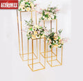 S-HB1 Plating Metal Centerpiece Wedding Geometric Walkway Flower Stand