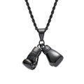 NSM0025 Gold Stainless Steel Necklace Boxing Pendant Hip Hop Necklace