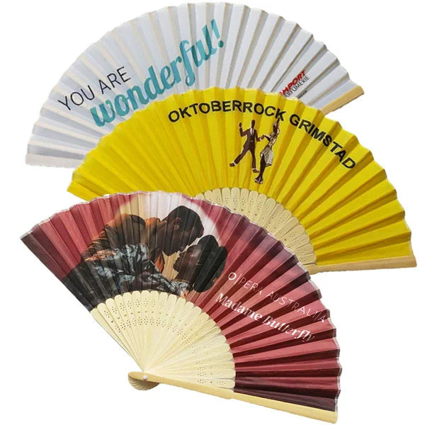 Customized Paper Handheld Fan Wedding Silk Fan Folding Bamboo Hand Fan for Promotion