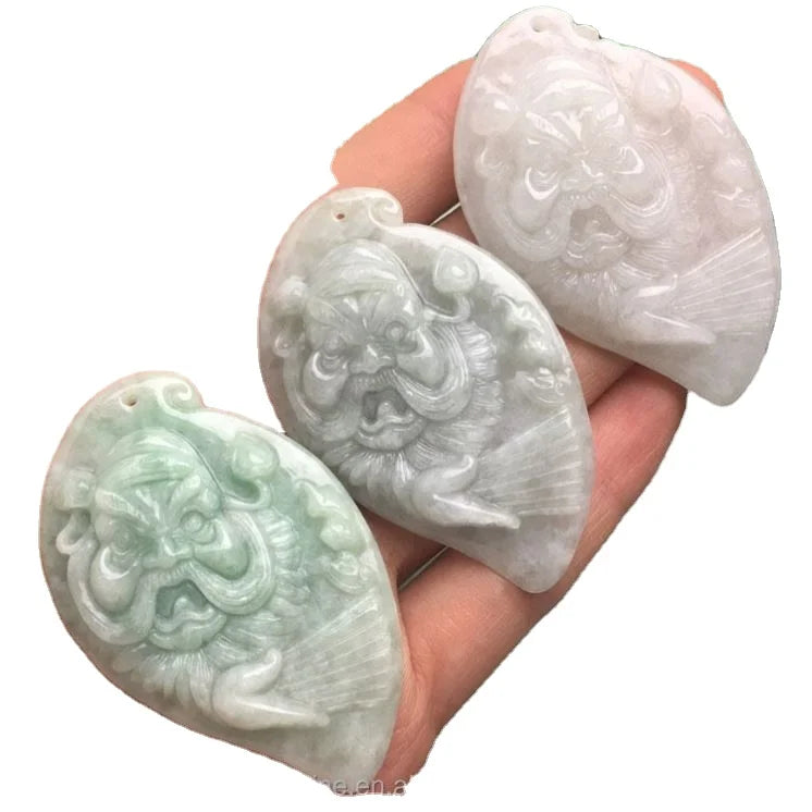Certified Grade a  Jade Jade Pendant Floating Flower Jade Pendant Necklace Pendant Zhong Kui Jewelry Parts Accessories Factory