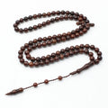 Original Factory Sell Muslim Tasbih Round 99 Kuka Beads Brown Natural Wood Necklace Rosary