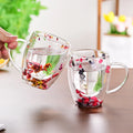 350mlDrinkware OEM/ODM Manufacturers Custom High Borosilicate Double Wall Glass Cup with Dry Flower