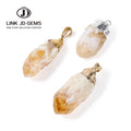 Natural Irregular Crystal Citrine Pendant Lemon Quartz Stone Healing Gemstone Divination Spiritual Meditation Jewelry Necklace