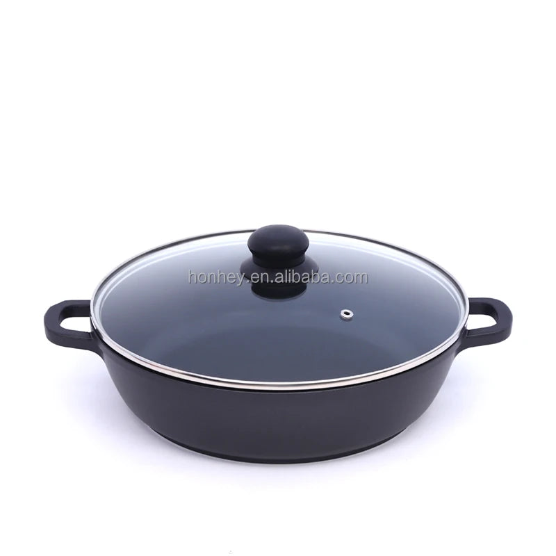 Aluminum Shallow Casserole Sauce Pan With Induction Multifunctional Pan Die Cast Calderos  Hot Pot Ollas