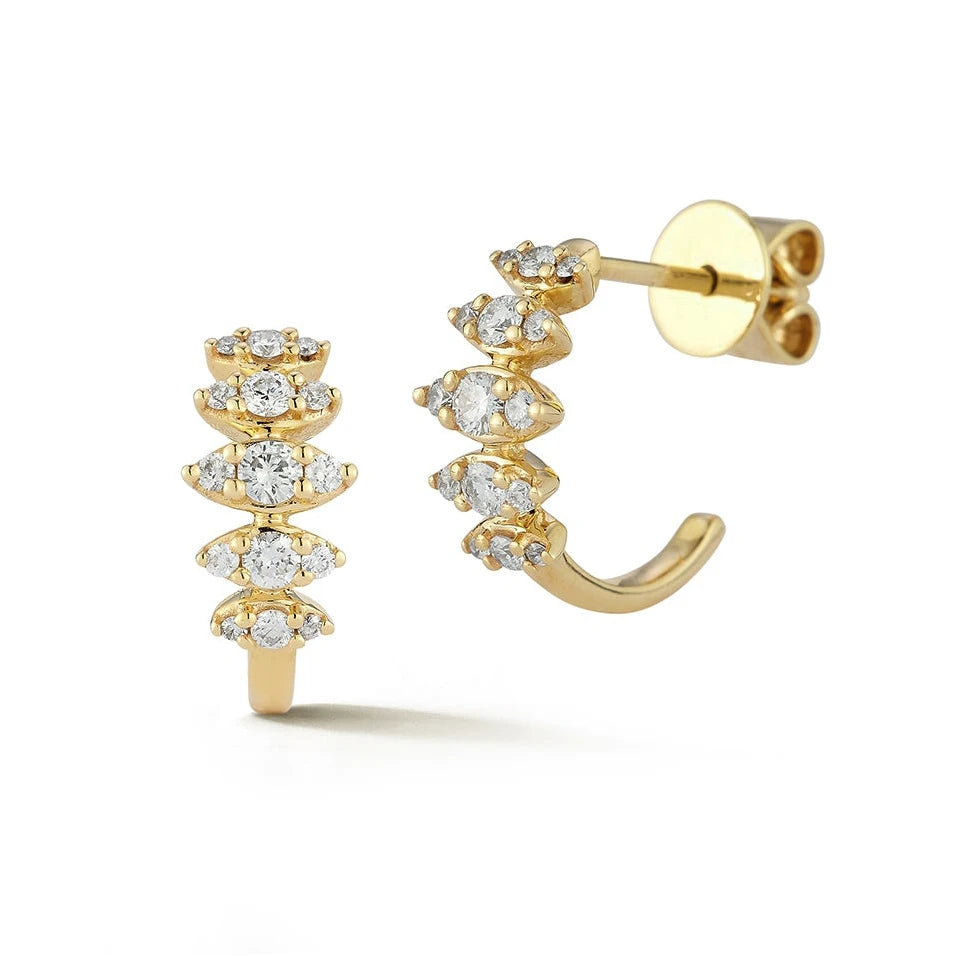 Milskye Stylish Jewelry for Women Fashion Fine 925 Silver 18K Gold Plated Stacked Diamond Stud Earrings