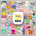 100PCS Factory Wholesale Trend Personality Decorative Fun Inspirational English Sentences Stickers Charger Notebook Stickers