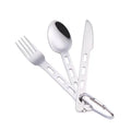3 Pieces Camping Flatware Utensils Stainless Steel Travel Cutlery Set Spoon Fork Knife