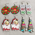 2025 Vintage Style Wooden Drop Earrings for Women Trendy Christmas Ornament with Wood Winter Theme