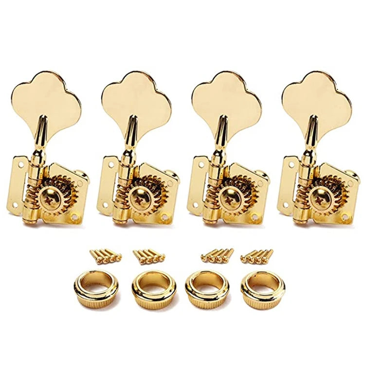 Gold 2+2 Open Gear Guitar Machine Heads Tuners Set Electric Bass Tuning Pegs for Wholesale