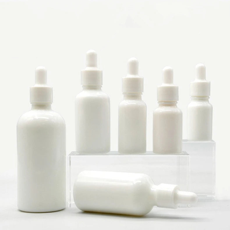 Glass Dropper Bottle 10ml 15ml 30ml 50ml 100ml White Essential Oil Glass Bottles With Dropper