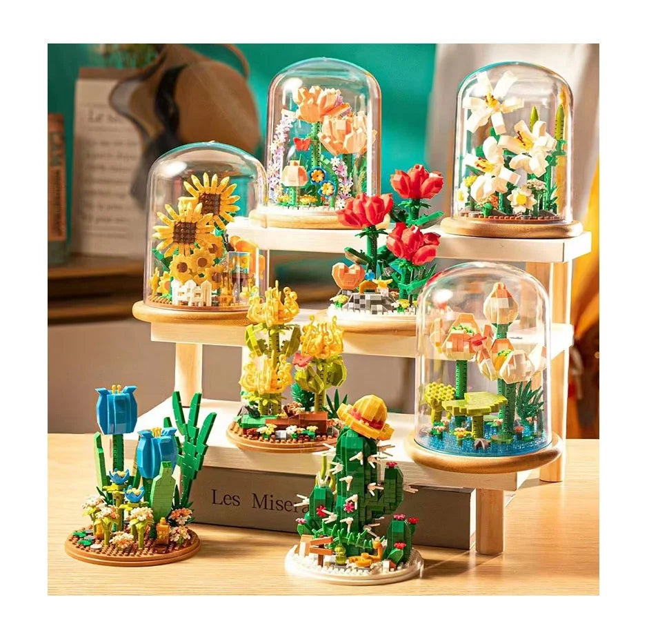 Eternal Block Flower Bouquet Desktop Decoration Children's Puzzle Assembly Toy Building Blocks 1:36 40-Piece Model Toy