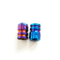 Universal Polished Dust-proof Automotive Motorcycle Bicycle Burnt Blue Titanium Grade 10.9/12.9 Air Tire Valve Stem Caps