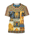 Egypt Pyramid Cleopatra Full Print Men's Regular Fit Knitted T-shirt Custom Egyptian Style Summer Casual Quick Dry Fashionable