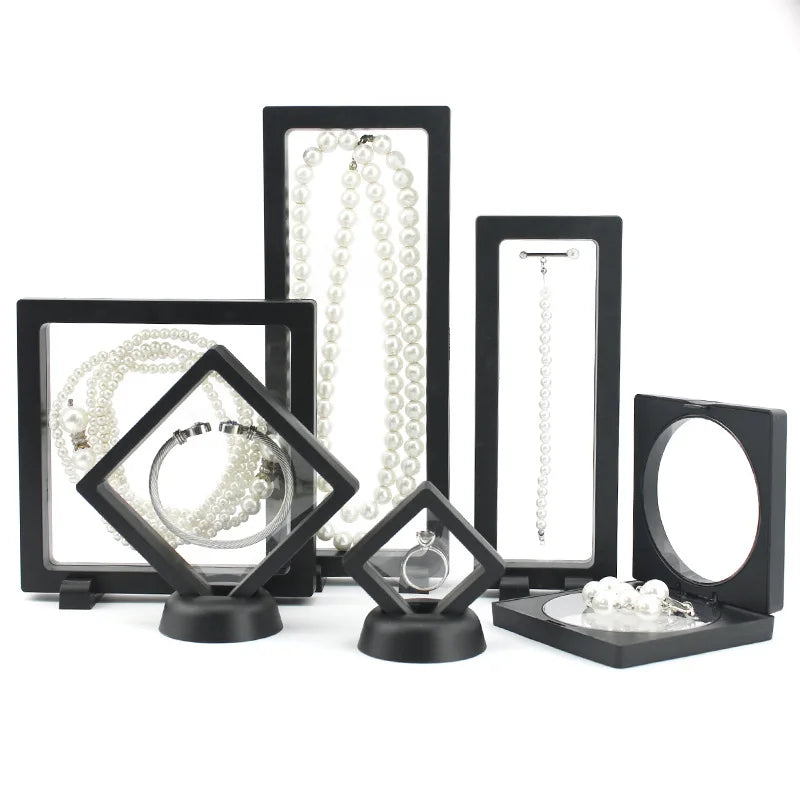 Wholesale Dustproof Transparent Pe Film Membrane Jewelry Storage Box Earrings Display Rack case Packaging Box