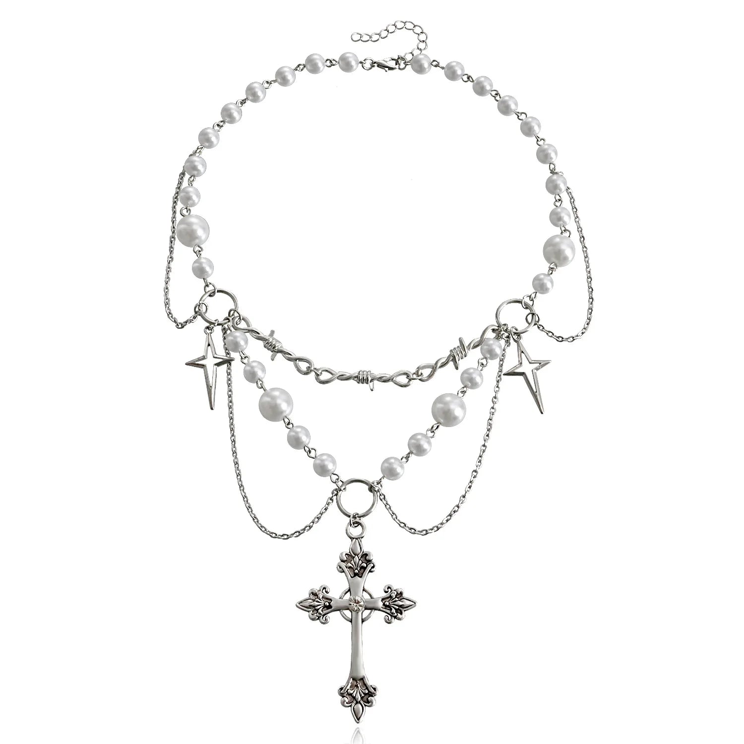 Popular Silver Pendant Necklace Girl Jewelry Cross Necklace Chain Fashion Necklace for Women