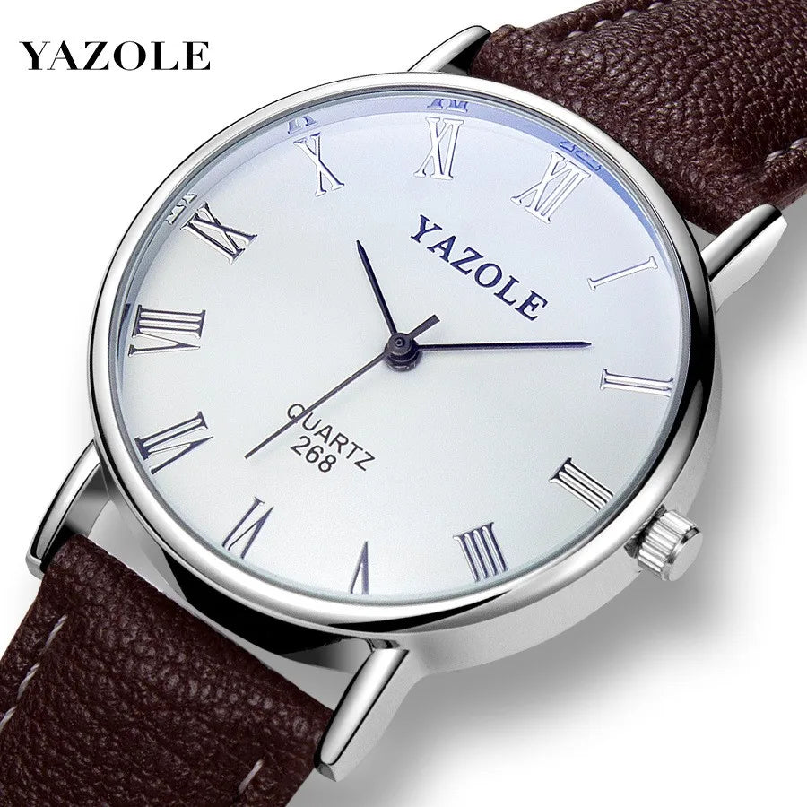 YAZOLE 268 Fashion Business Men's Quartz Watch Waterproof Men's and Women's Couple Watches Waterproof Relogio De Casal