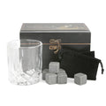 Old Fashioned Crystal Whiskey Glass Set with Chilling Stones Wooden Box Slate Coasters-Birthday Gifts for Men and Women
