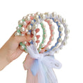 Cute Antique Korean Palace Style Fashion Head Hoop Girls Children's Fabric Floral Ribbon Ponytail Hair Band Elegant Bow Hair
