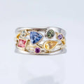 CAOSHI Silver Color Micro Paved CZ Stone Rings Lady Ceremony Party Ring Best Gift Hot Multi Stone Women Ring