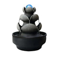 Elegant Black Resin Waterfall Fountain with Crystal Ball Multi-Layer Stone Design for Indoor Home Decor Tabletop Water Feature