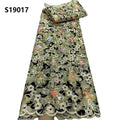 CHOCOO New Design Embroidered Dress Net Lace Fabric for Ladies Traditional African Colorful Sequin Lace Fabric