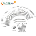ELITER Hot Sell in Stock Full Range Stainless Steel Eyelash Twezzers Lashextensions Tweezers Eyelash Volume Tweezers