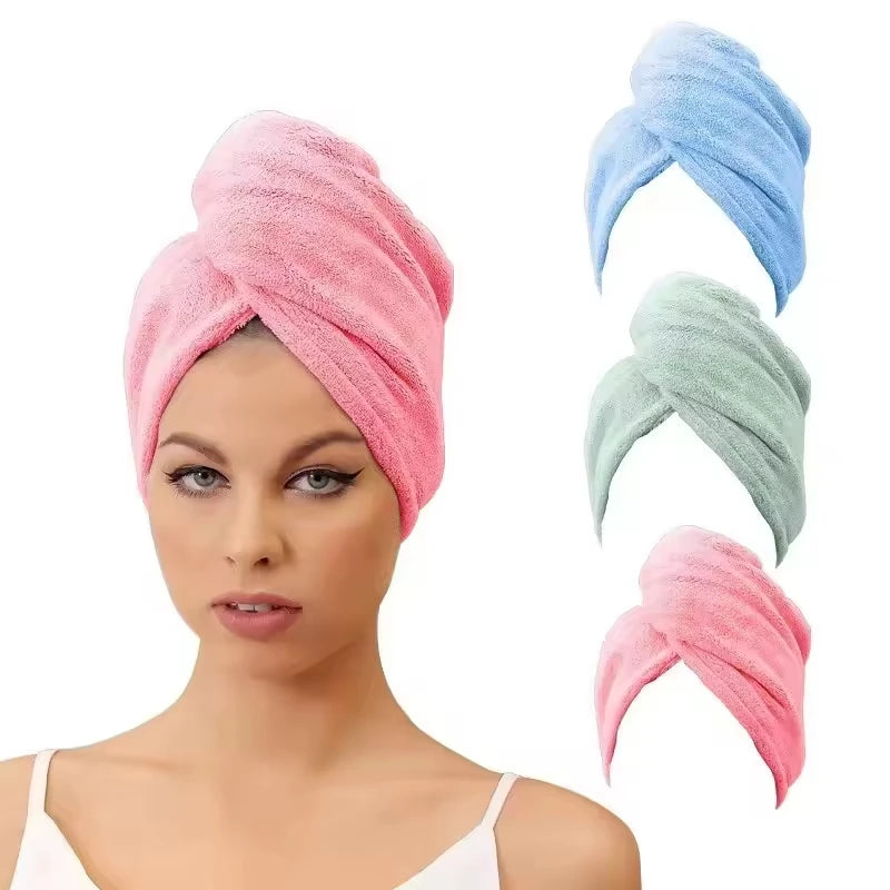 Microfiber Coral Fleece Hair Drying Towel Quick-Dry Bulk Manufacturer Woven Towel Home Adult Hairdressing Cosmetics Treatment