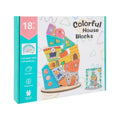 Children Educational Wooden Blocks Toy Colorful House Blocks Stacking Game Kids Wooden Balancing Blocks Toy