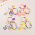 Fashion Duck Beaded Keychain Silicone Ball Colorful Heart Letter Keychain Accessories for Female Birthday Party Gift