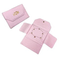 Custom Pink Velvet Golden Button Snap Luxury Envelope Design Jewelry Pouch Travel Foldable Necklace Packaging Bag