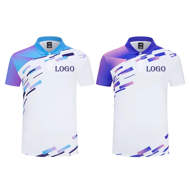 Workout Clothing Men Polyester Poloshrits Quick Dry Mens Polo Short Sleeve Shirts Man Sportswear Prints Sublimation Logo Tshrits