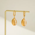 NEW VINTAGE SHELL TOOTH OCEAN ROCOCO EARRINGS Dazan INS 18k Gold Plated Hypoallergenic Stainless Steel Beach BIKINI Jewelry