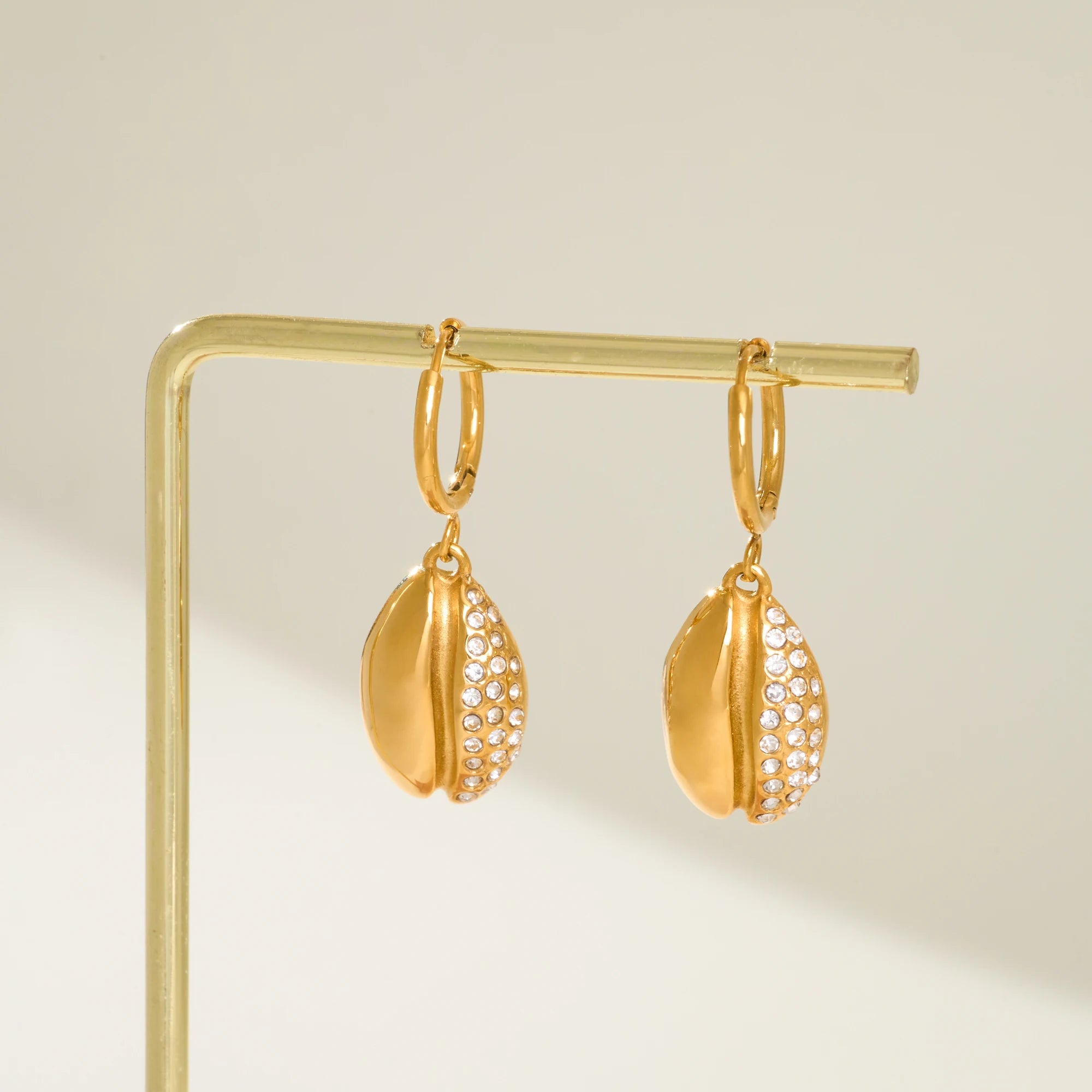 NEW VINTAGE SHELL TOOTH OCEAN ROCOCO EARRINGS Dazan INS 18k Gold Plated Hypoallergenic Stainless Steel Beach BIKINI Jewelry
