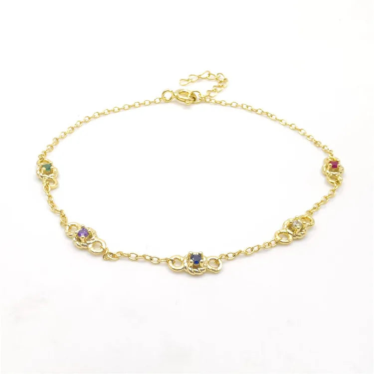 Simple Design Jewelry Bracelet Adjustable 925 Sterling Silver 18K Gold Plated Cubic Zirconia Women Bracelets