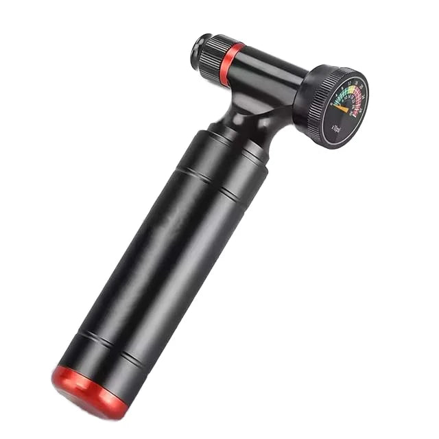 Convenient Mini CO2 Inflator with Schrader/Presta Valve Road Mountain Bike Air Gauge >160PSI Easy to Use Bicycle Tire Pump
