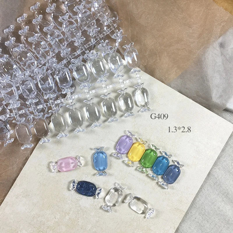 New Nail Candy Display Color Card Short Round Square Candy Solid Transparent Practice Acrylic Gel Polish Display Nail Color Card