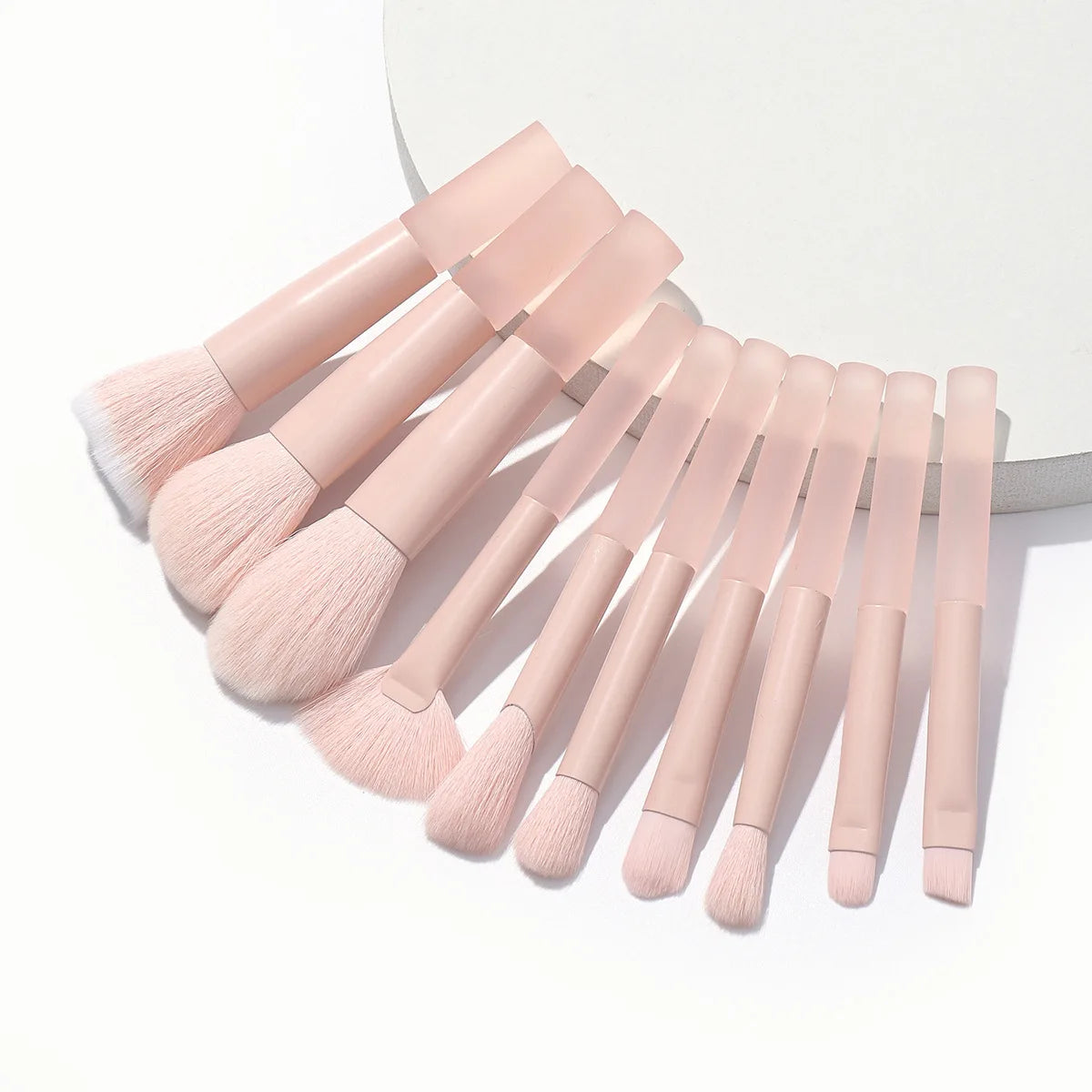 Makeup Brush Set for Travel Makeup Brush Kit Wholesale 10 Pcs Mini Peach Pink Synthetic Hair Lipstick Set Foundation Brush