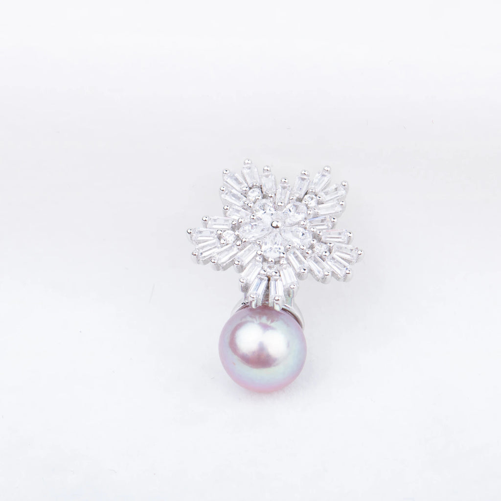 P010834 DIY 7-9mm Natural Freshwater Pearl Pendant Accessory 925 Sterling Silver Engagement Jewelry Necklace for Women