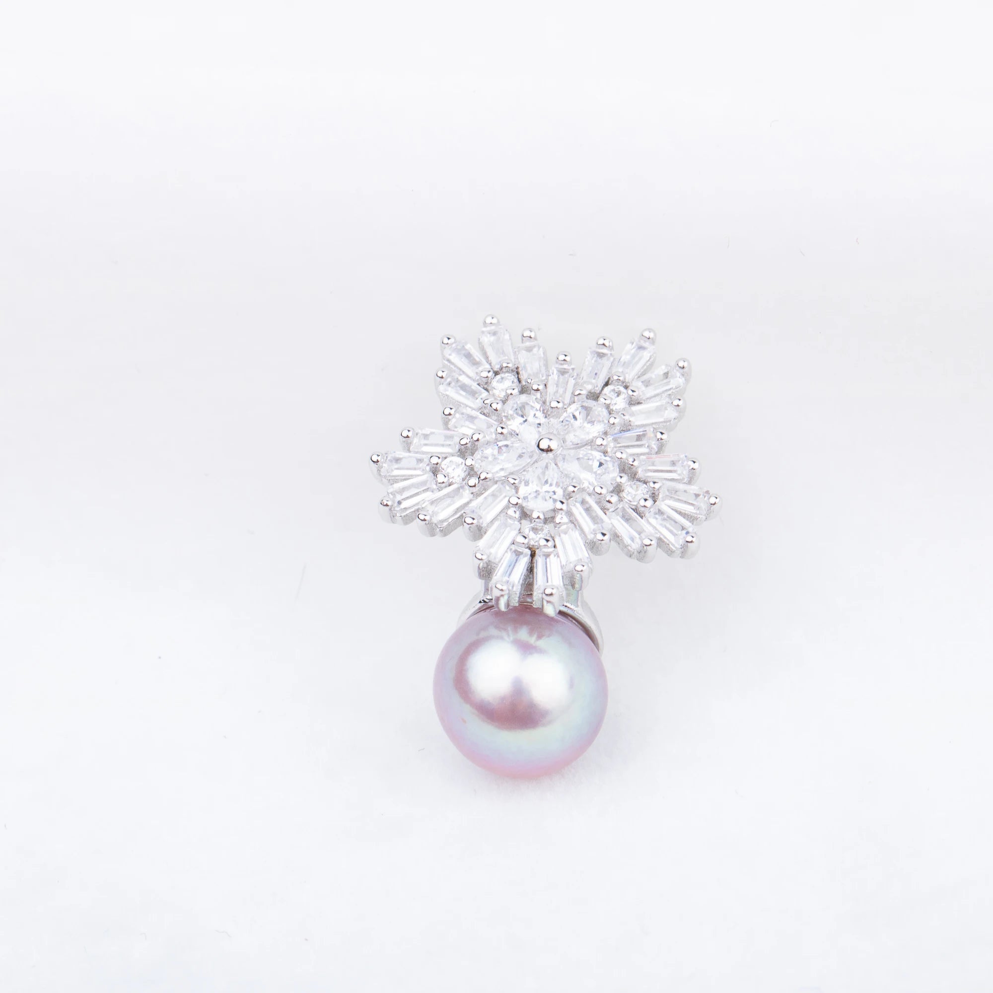 P010834 DIY 7-9mm Natural Freshwater Pearl Pendant Accessory 925 Sterling Silver Engagement Jewelry Necklace for Women