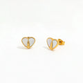 New Dainty Shell Heart  Stud Earrings for Women 18k Gold Plated Stainless Steel Earrings Wholesale